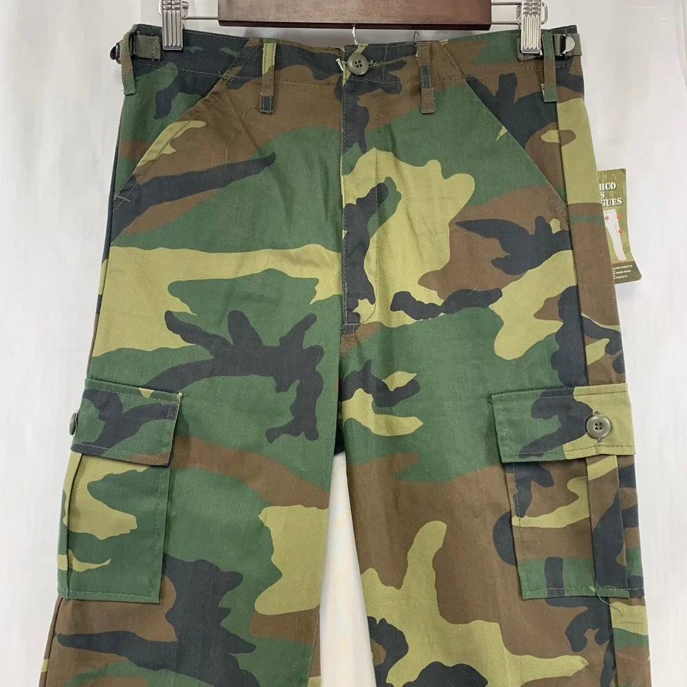 Rothco‎ BDU Cargo Pants Kids Size 18 Green Woodland Camo Fatigues NWT